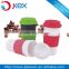 Plastic PP cups with lid and silicone sleeve for hot coffee