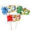 Multi-colors fashion feather Princess Mardi Gras Feather masquerade Mask With Stick masquerade mask with stones