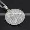 Anti-war peace sign pendant necklace stainless steel diamond necklace