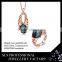 2015 Fashion perfect design 925 stering silver rose gold plated black zirconia micro pave luxury jewelry set for women