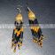 Glass bead art jewelry long drop earrings dangle hoop earrings