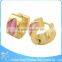 ZS13059 Stainless Steel Rhinestone Hoop Earring Wholesale China Trendy Simple Gold Earring