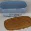 eco friendly bamboo fiber bread bin with bamboo lid, 35.5*20.2*13.5CM