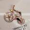 Latest Fashion Women Bike Shape Rhinestone Brooch