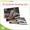 Hot sale 3D Lenticular Prinitng card cartoon characters christmas card 3d geering card
