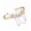 Quartz Crystal Druzy Stones Wire Fixed Cuff Bracelet
