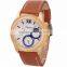 Alloy Stainless Steel Material Wrist Watch Quality Golden Case Watches With Leather