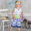 hot sale summer fashion blue toddler girl chevron pant boutique clothing sets