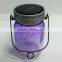 Purple painting glass jar hanging outdoor decorative solar camping light