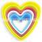 set of 5 heart shaped cookie cutter