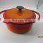 enamel coated cast iron casserole with long handle , cast iron cookwares, cast iron dutch oven, cast iron pots