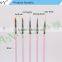 ANY Nail Art Beauty Care 5PCS Pink Wood Handle Nail Design Nail Art Wholesale Brush Set
