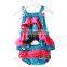 New style Spaghetti Strap bowknot swim fish ruffle pattern dress bloomer set mermaid suit for baby girl