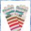 Multi Color Stripe Knitted Woolen Gloves for Women