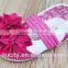 hot sale lovely fabric toddler baby moccasin shoes with flower