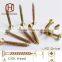 Inspection qualified galvanized yellow zinc Pozi chipboard screw fibre board screw to wood in China