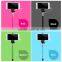 Mini wired selfie stick with cable, colorful wireless bluetooth selfie stick monopod