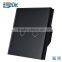 2015 Top Quality Glass Panel 2gang Black Touch Light Waterproof Switch