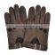 Top luxury buckle hand sewing breathable driving gloves dark brown deerskin leather gloves for men