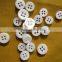 High End 3mm Thickness Natural 4 Holes 18L, 16L, 14L White Freshwater Pearl Shell Shirt Button with Round Rim