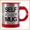 Hot Sale Auto Coffee Mixing Mug 350ml Stainless Steel Self Stirring Tea Cup Red