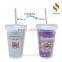 Double wall coffee Tumbler PS plastic mug