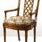New Arrival Exquisite Victorian Style Replica Solid Wood Carving Leather Chair with Goose Arms and Chinoiserie Back BF12-04074a