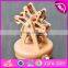 Wholesale best design waterwheel shape children wooden music box W07B037