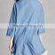 womens clothing oem dolman sleeves button front summer dress Denim Crochet Fringe Dress