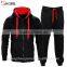 Men's gym contrast jogging full tracksuit heavyweight fleece hoodies and pants joggers suits sets