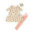 Fashion baby Long sleeve floral Dresses Spring Dress with leggings Patterns Kids Dress