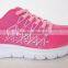 Cotton fabric lining material white outsole pink running shoes women
