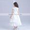 summer kids dresses for girls european style long round neck white kids frilly dresses