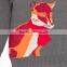 Cartoon Fox Pattern Boys Round Neck Pullover Sweater