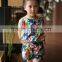 fashion girl sleeveless blouse and panty set 100% viscose blouse set for baby girl printed flower dress vacation cloth set