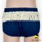 Unisex Summer Kids Plain Navy 100% Cotton Decorative Fringe Free Panties Newborn Baby Toddle Girls Shorts Bloomer