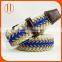Custom woman cheap alloy pin buckles braided fashion cotton belts