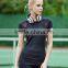 Wholesale short sleeve Black Breathable Stretchy Polyester T-shirt Top Sportswear for Fitness women sport t shirt