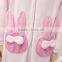Soft good quality flannel fleece pink rabbit style woman nightwear sleepwear for sale