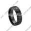 Dark knight engraved black titanium couple rings