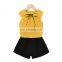 2020 Girls Sets New Spring Summer Solid Children Sleeveless T-shirt Shorts 2PCS Kids Suit Fashion 2-6T Children Clothes
