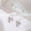 S925 sterling silver new bow asymmetrical long tassel earrings