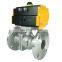 DKV DN80 3 inch 2 Way Double Flange Type Remote Operated Stainless Steel Pneumatic Actuated Ball Valve