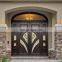 solid wood arch top front door with art glass luxury design wooden entry double door