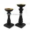 Luxury nordic style vintage large black decorative metal candle holder for home decor