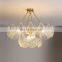 French Luxury Living Room Chandelier Creative Bedroom Simple Glass Shelf LED Pendant Restaurant Office Ceiling Lamp