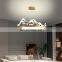 Nordic Hotel LED Pendant Light for Restaurant Gold Ceiling Hanging Lamp Modern Indoor Bedroom Decoration Chandelier