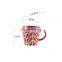 Wholesale Drinkware Set 14 Oz Dessert Cup Tazas De Navidad Handmade Leaf Tazas Ceramic Mugs For Couple Gift