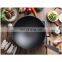 40cm heavy duty seasoned cooking cast iron wok