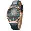 SINOBI Luxury Mens Watch Calendar Wristwatch Green Genuine Leather Band Quartz Watches S9792G
